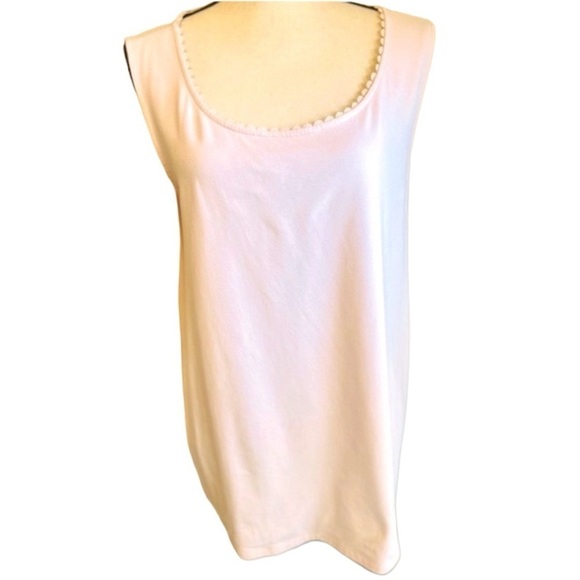 Talbots Tank Blush Pink Scallop Trim Scoop Neck Top size Women's 3XP - Picture 1 of 15